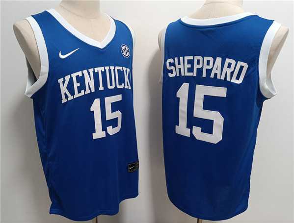 Men%27s Kentucky Wildcats #15 Reed Sheppard Blue Stitched Jersey